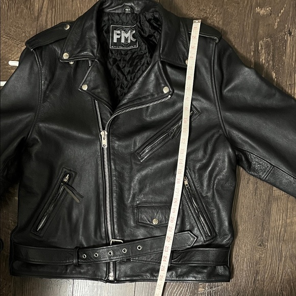 Black Leather Motorcycle Jacket - Picture 8 of 8